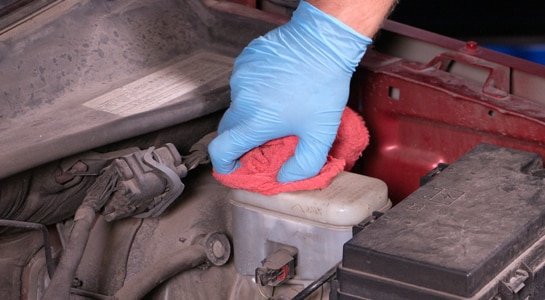 wiping down master cylinder