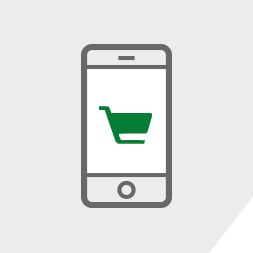 cart icon on a phone screen