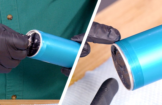 Our expert removes the cartridge pull tab and makes sure the cartridge is level with the barrel rim.
