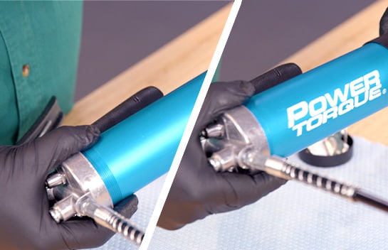 The grease barrel is reinstalled.