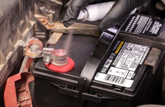 Applying Terminal Protector Spray