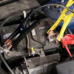 jump starting a battery