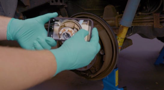 Snap a photo of the brake setup so you’ll have a reference when you put everything back together.