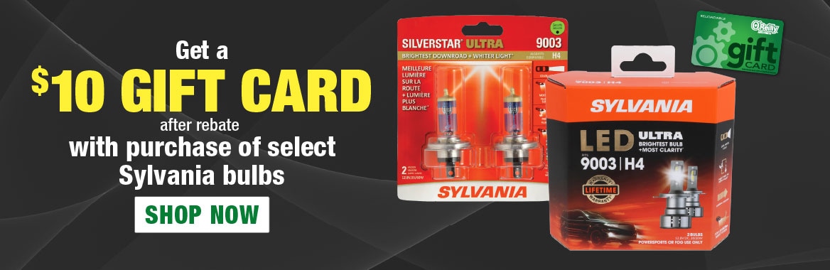 Get a $10 Gift Card after rebate with purchase of select Sylvania bulbs. Shop Now.