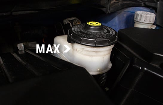 Check your brake fluid and top it off if necessary.