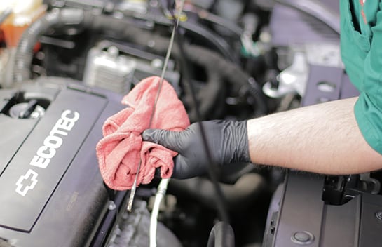 Double-check the oil level before shutting the hood.