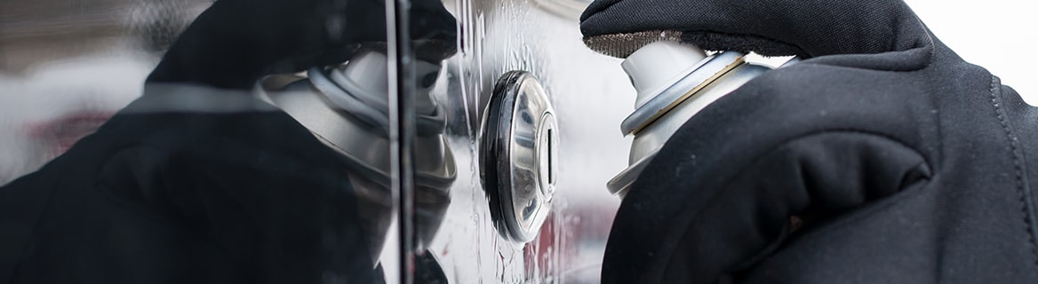 Using a De-Icer on a car door lock