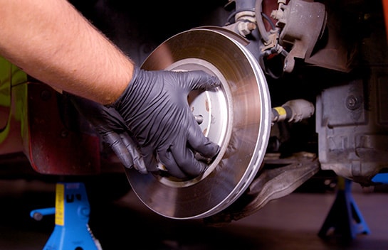 Remove the brake rotor to gain access to the hub.