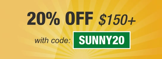 20% OFF $150+ with code: SUNNY20