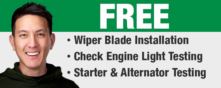 FREE Wiper Blade Installation. FREE Check Engine Light Testing. FREE Starter & Alternator Testing.
