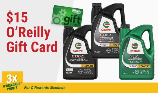 3x O'Rewards Points & $15 O'Reilly Gift Card