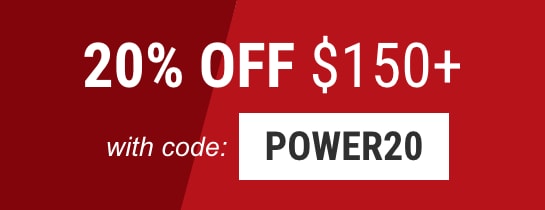 20% OFF $150+ WITH PROMO CODE: POWER20, Online Only