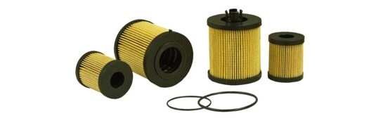 Fuel filters lined up in a row