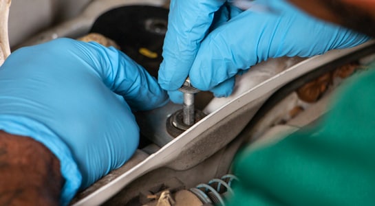 attaching wiper motor assembly to the firewall 